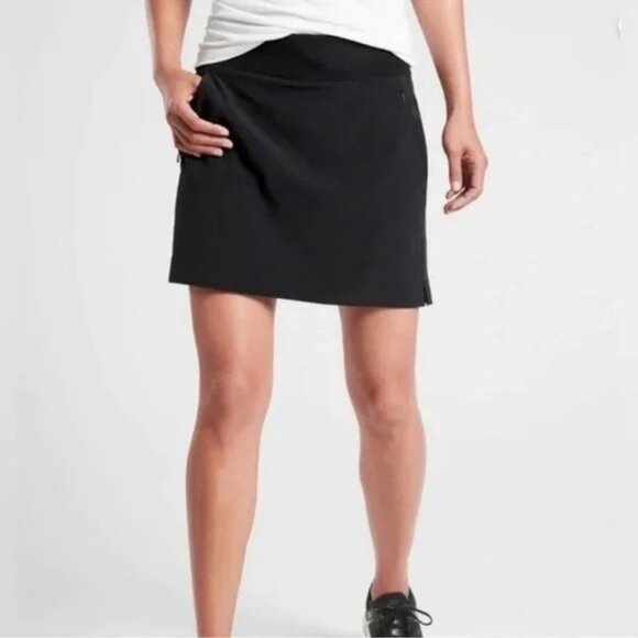 Athleta Dresses & Skirts - Athleta Soho Skort Size 4 Tall Black Pencil Athletic Skirt